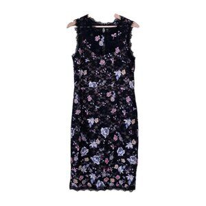 BCBGMAXAZRIA Lace Floral Embroidery Diane Dress 10 Lined Fairy Grunge Whimsygoth